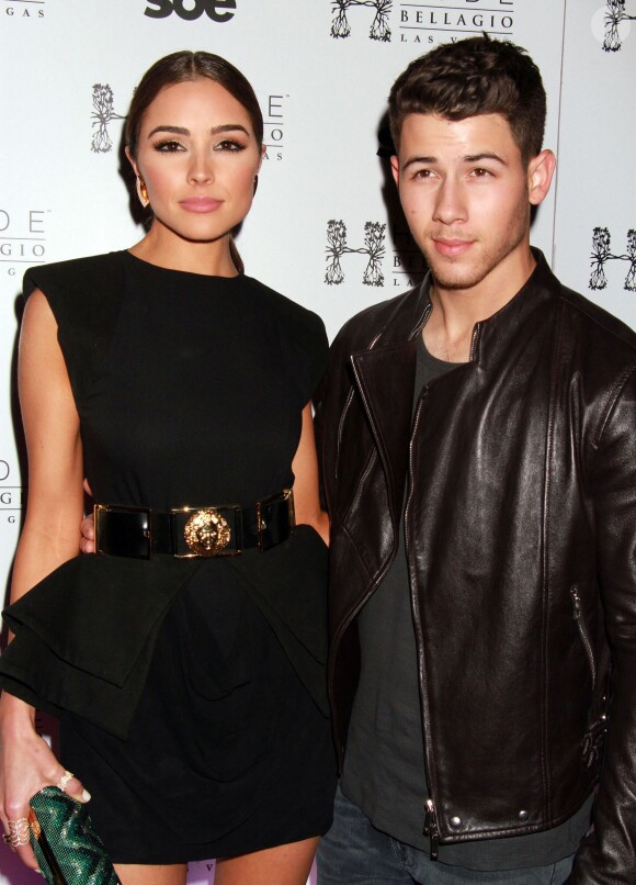 Olivia Culpo et Nick Jonas à la soirée "Hyde Bellagio" à Las Vegas, le 25 avril 2015  