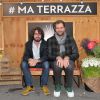 Eric Metzger et Quentin Margot (Le Petit Journal), lors de l'ouverture de la Terrazza Martini, à Paris, le 18 juin 2015.