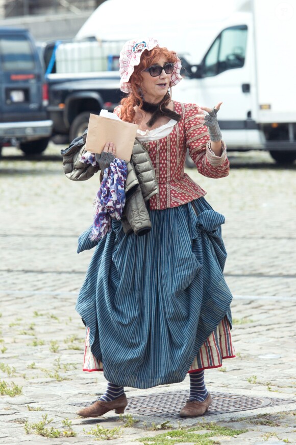 Exclusif - Marie-Anne Chazel - Tournage du film "Les Visiteurs 3" à Bruxelles le 10 juin 2015