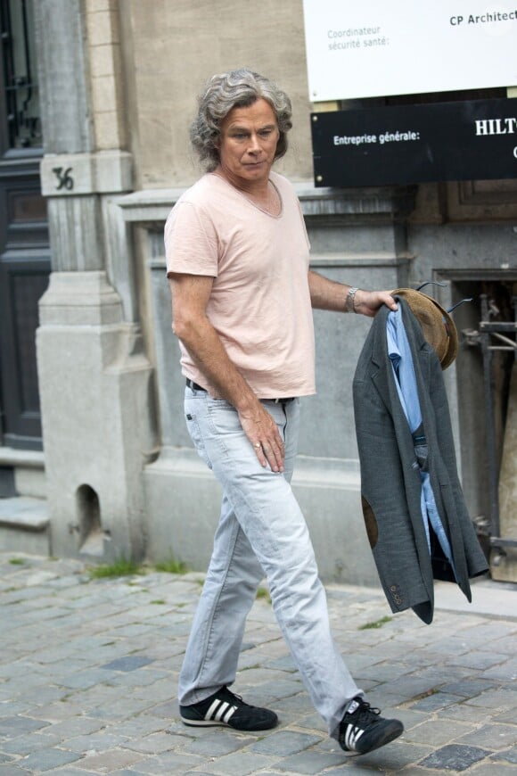 Exclusif - Franck Dubosc - Tournage du film "Les Visiteurs 3" à Bruxelles le 10 juin 2015