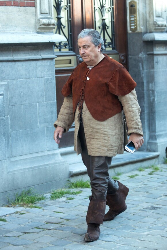 Exclusif - Christian Clavier - Tournage du film "Les Visiteurs 3" à Bruxelles le 10 juin 2015