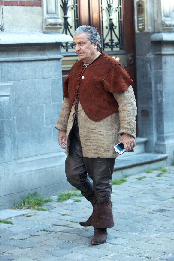 Exclusif - Christian Clavier - Tournage du film "Les Visiteurs 3" à Bruxelles le 10 juin 2015