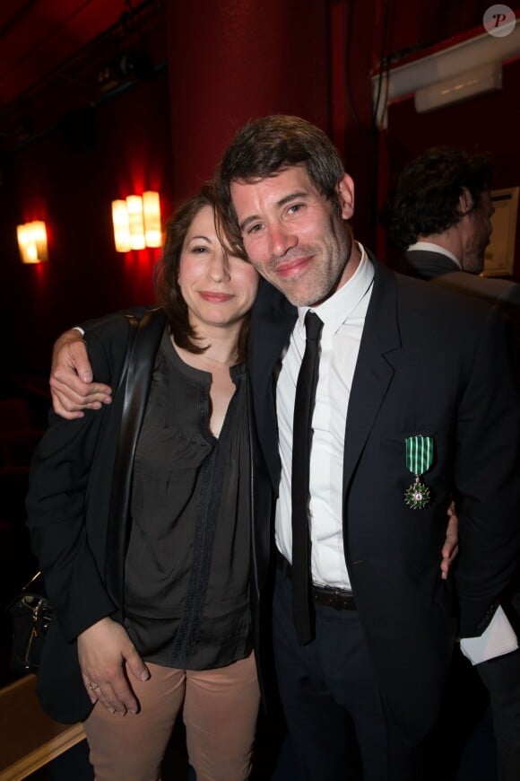 Exclusif - Jalil Lespert et guest - Jalil Lespert est décoré Chevalier dans l'Ordre des Arts et des Lettres par Yannick Bolloré lors d'une cérémonie organisée au cinéma Mac Mahon à Paris, le 9 juin 2015.