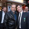 Exclusif - Antoine Duléry et Jalil Lespert - Jalil Lespert est décoré Chevalier dans l'Ordre des Arts et des Lettres par Yannick Bolloré lors d'une cérémonie organisée au cinéma Mac Mahon à Paris, le 9 juin 2015.