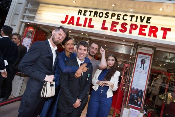 Exclusif - Jalil Lespert, sa compagne Sonia Rolland et guests - Jalil Lespert est décoré Chevalier dans l'Ordre des Arts et des Lettres par Yannick Bolloré lors d'une cérémonie organisée au cinéma Mac Mahon à Paris, le 9 juin 2015.