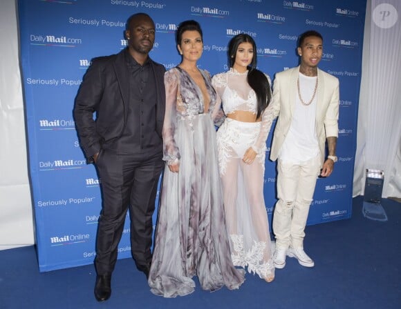 Corey Gamble, Kris Jenner, Kylie Jenner et Tyga assistent à la soirée du Daily Mail, en marge du festival Cannes Lions. Cannes, le 24 juin 2015.
