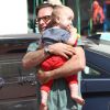 Exclusif - David Arquette, sa femme Christina McLarty et leur fils Charlie se promènent à Malibu le 20 juin 2015 