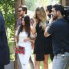 Kourtney Kardashian, son compagnon Scott Disick et ses soeurs Kendall Jenner et Khloe Kardashian à Calabasas, le 23 juin 2015.