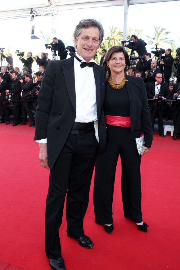 Nicolas de Tavernost et guest - Montee des marches du film "La Venus à la fourrure" lors du 66e festival du film de Cannes. Le 25 mai 2013.