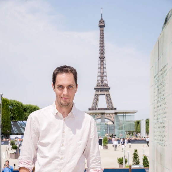 Exclusif - Grand Corps Malade lors du Paris Eiffel Jumping du Longines Global Champions Tour, le 5 juillet 2015 sur le Champs-de-Mars à Paris