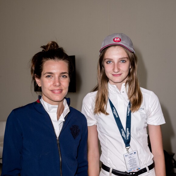 Exclusif - Charlotte Casiraghi et Mathilde Pinault lors du Paris Eiffel Jumping du Longines Global Champions Tour, le 5 juillet 2015 sur le Champs-de-Mars à Paris