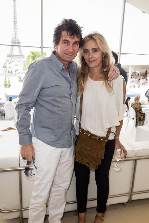 Exclusif - Pierre Rambaldi et sa femme Marie Poniatowski lors du Paris Eiffel Jumping du Longines Global Champions Tour, le 5 juillet 2015 sur le Champs-de-Mars à Paris