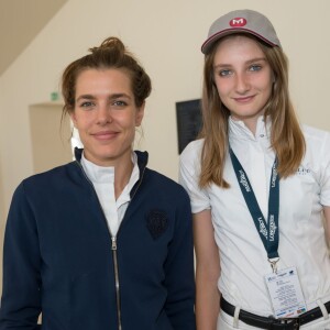 Exclusif - Charlotte Casiraghi et Mathilde Pinault lors du Paris Eiffel Jumping du Longines Global Champions Tour, le 5 juillet 2015 sur le Champs-de-Mars à Paris