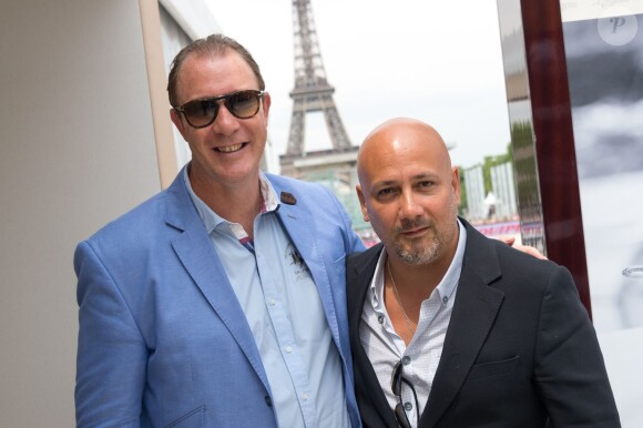 Exclusif - Frédéric Anton avec un ami lors du Paris Eiffel Jumping du Longines Global Champions Tour, le 5 juillet 2015 sur le Champs-de-Mars à Paris