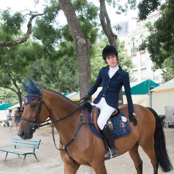 Exclusif - Charlotte Casiraghi lors du Paris Eiffel Jumping du Longines Global Champions Tour, le 5 juillet 2015 sur le Champs-de-Mars à Paris