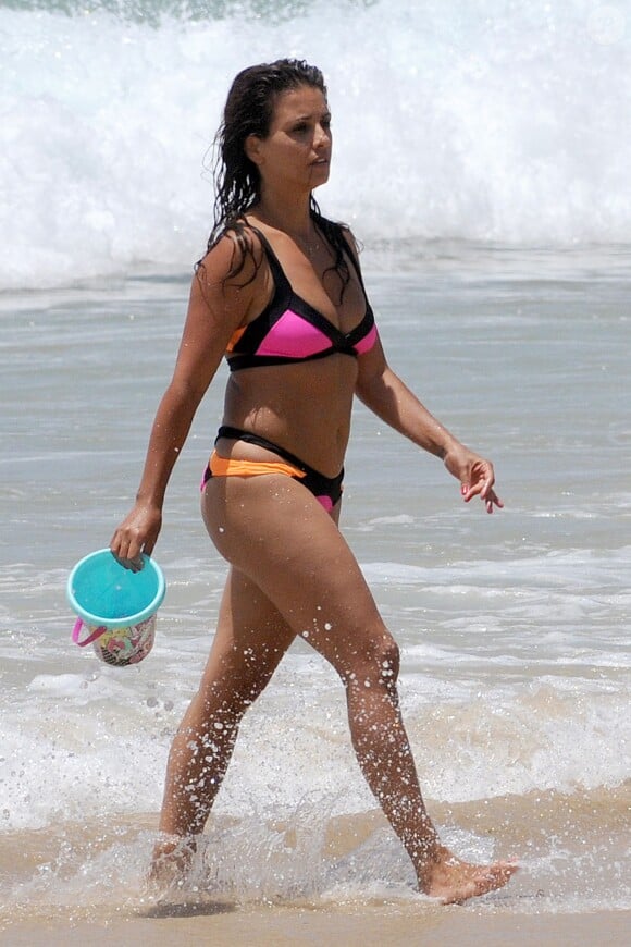 Monica Cruz sur une plage lors de leurs vacances en famille à Cadiz. Le 6 juillet 2015  