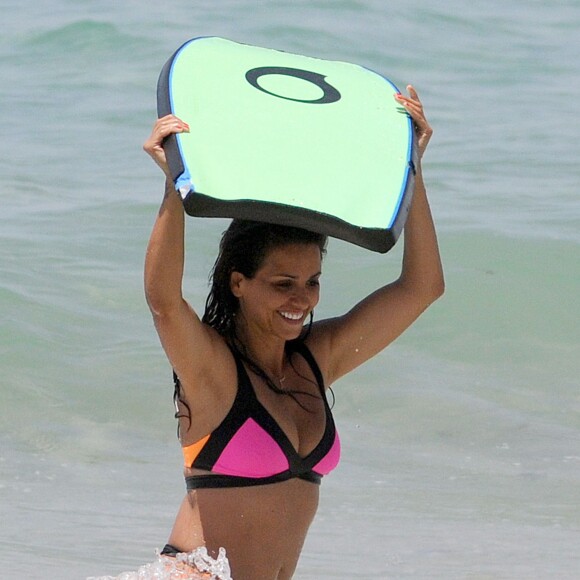 Monica Cruz sur une plage lors de leurs vacances en famille à Cadiz. Le 6 juillet 2015  