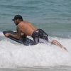Eduardo Cruz sur une plage lors de leurs vacances en famille à Cadiz. Le 6 juillet 2015 