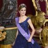 La reine Letizia et le roi Felipe VI d'Espagne étaient le 7 juillet 2015 les hôtes d'un dîner de gala au palais de la Zarzuela, à Madrid, en l'honneur de la visite d'Etat du président du Pérou Ollanta Humala et de sa femme Nadine Heredia Alarcon.
