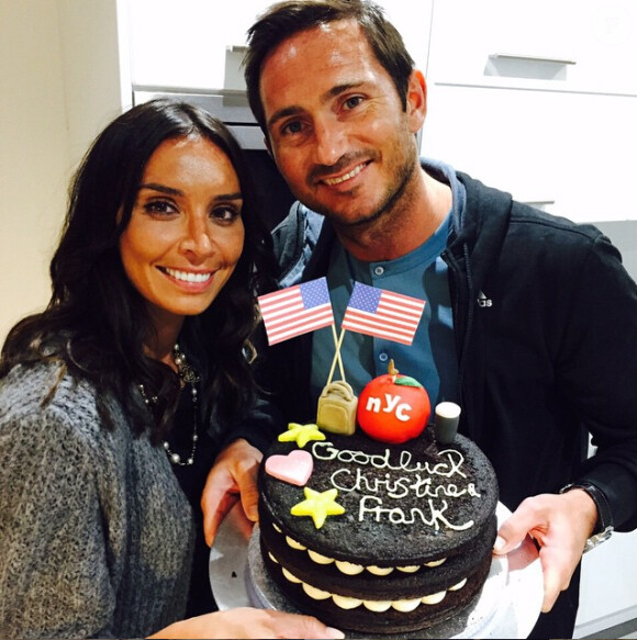 Frank Lampard et sa fiancée Christine Bleakley avant leur départ pour New York - photo publiée le 17 juin 2015