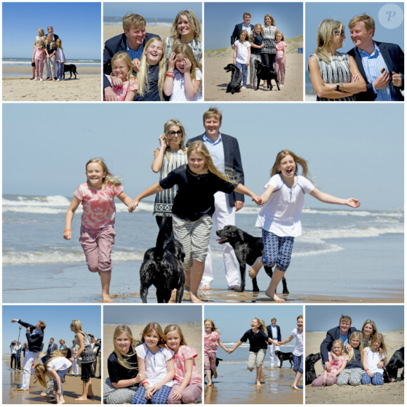 Willem-Alexander et Maxima des Pays-Bas, leurs filles et leurs labradors vous souhaitent de bonnes vacances d'été 2015 (séance photo du 10 juillet 2015 à Wassenaar)