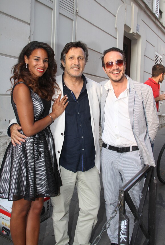 Alicia Fall, Michel La Rosa, Laurent Artufel - Inauguration de la nouvelle boutique "Maison Caulières" à Paris le 9 juillet 2015.