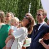 La princesse Caroline de Hanovre, très complice avec son petit-fils Sacha Casiraghi. La famille princière de Monaco célébrait le 11 juillet 2015 sur la place du palais les 10 ans de l'avènement du prince Albert II.