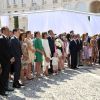 La famille princière de Monaco s'est réunie pour célébrer le 11 juillet 2015 sur la place du palais les 10 ans de l'avènement du prince Albert II.