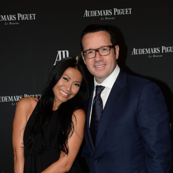 Exclusif - Anggun et François-Henry Bennahmias (CEO d'Audemars Piguet) - Lancement de la nouvelle Millenary Femme de la maison Audemars Piguet célébré au Carreau du Temple à Paris le 6 juillet 2015.