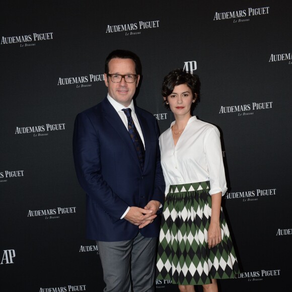 Exclusif - François-Henry Bennahmias (CEO d'Audemars Piguet) et Audrey Tautou - Lancement de la nouvelle Millenary Femme de la maison Audemars Piguet célébré au Carreau du Temple à Paris le 6 juillet 2015.