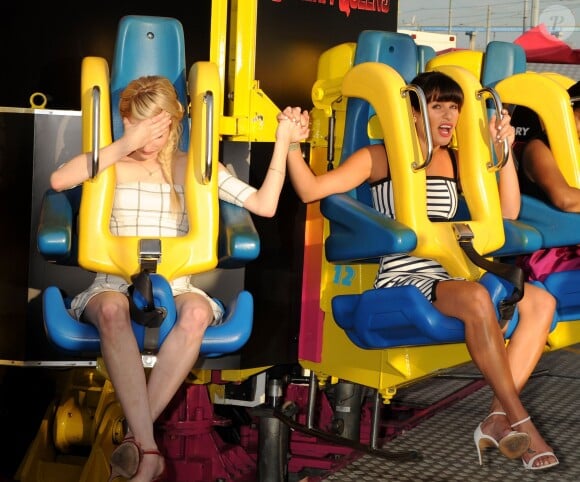 Emma Roberts et Lea Michele  - 3e jour de la convention Comic-Con, photocall Scream Queens à San Diego, le 11 juillet 2015