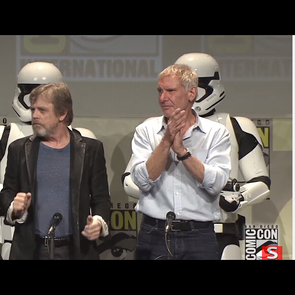 Carrie Fisher, Mark Hamill et Harrison Ford au panel Star Wars - Episode VII au Comic-Con de San Diego 2015.