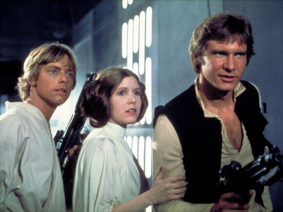 Mark Hamill, Carrie Fisher et Harrison Ford, trio culte de la saga Star Wars.
