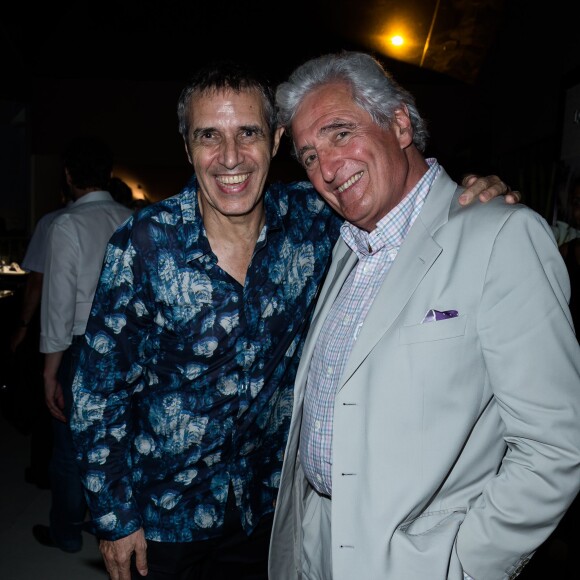 Exclusif - Julien Clerc et Jean-Loup Dabadie - Soirée lors du Grand Prix Longines Global Champions Tour avec l'anniversaire d'Electra Niarchos (20 ans) pendant le Longines Paris Eiffel Jumping au Champ-de-Mars à Paris, le 4 juillet 2015.