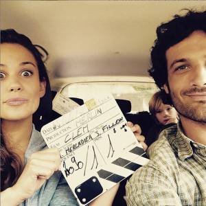 Clem et Jérôme, sur le tournage de la série Clem pour TF1, en juillet 2015.