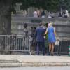Emmanuel Macron et sa femme Brigitte Trogneux assistent au défilé du 14 juillet 2015, place de la Concorde à Paris.