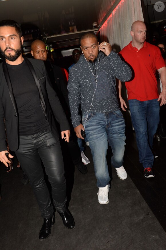 Le rappeur de Timbaland arrive au VIP Room à Paris. Le 4 juin 2015  
