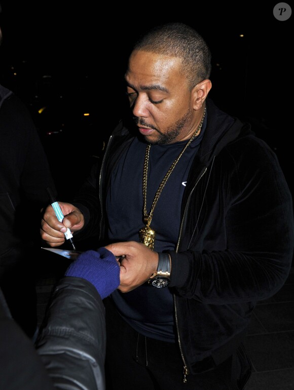 Timbaland arrive au night club "Rose" a Stockholm, le 25 octobre 2013 