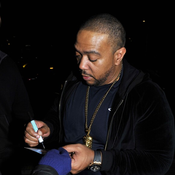 Timbaland arrive au night club "Rose" a Stockholm, le 25 octobre 2013 