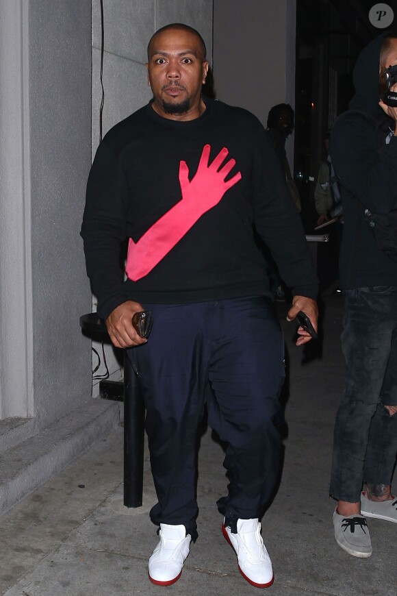 Timothy Zachery Mosley, alias Timbaland arrive au Craig's Restaurant à Los Angeles, le 20 avril 2015