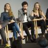 Cara Delevingne, John Green, Nat Wolff et Halston Sage prennent part au Q&A du cast de 'La face cachée de Margo' au magasin Apple, à SoHo. New York, le 21 juillet 2015.