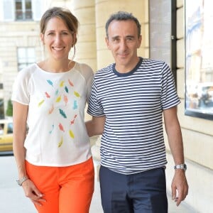 Maud Fontenoy et Elie Semoun - Cérémonie de remise des prix de la "Maud Fontenoy Foundation" au théâtre de l'Odéon à Paris. Le 5 juin 2015.