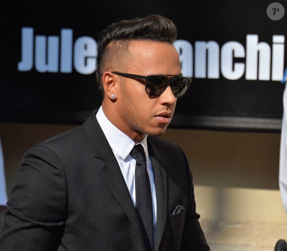 Lewis Hamilton aux obsèques de Jules Bianchi en la cathédrale Sainte-Réparate à Nice, le 21 juillet 2015