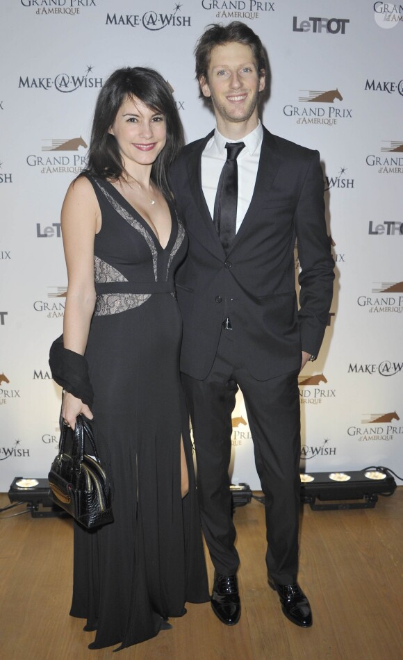 Romain Grosjean et Marion Jollès au dîner de Gala du 92e Grand Prix d'Amérique au Grand Palais à Paris le 26 janvier 2013