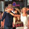 Exclusif - Louis Sarkozy et sa nouvelle compagne Capucine Anav s'embrassent lors d'une après-midi shopping puis vont dîner dans un restaurant à Saint-Tropez le 23 juillet 2015.