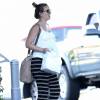 Exclusif - Leighton Meester, enceinte, va déjeuner au restaurant Casa Vega avec une amie à Los Angeles, le 15 juillet 2015.