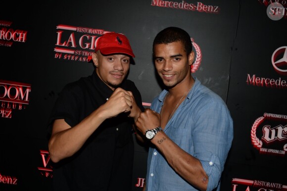 Exclusif - Mister V et Brahim Zaibat à la soirée animée par la DJ MVTTN au VIP Room à Saint-Tropez. Le 21 Juillet 2015.