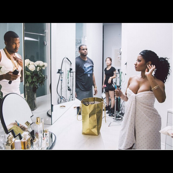 Meek Mill et Nicki Minaj, sexy en serviette de bain sur le tournage du clip d'"All Eyes on You".
