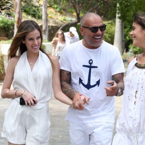 Nathalie Sorensen et Christian Audigier lors de leur "Soirée en blanc" dans leur ranch Malibu dans le canyon de Topanga, le 4 mai 2014