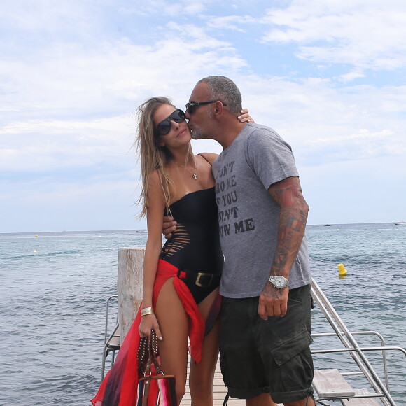 Christian Audigier et Nathalie Sorensen au club 55 de Saint-Tropez le 8 août 2013